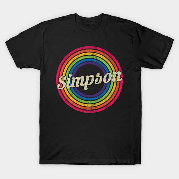 Simpson- Retro Rainbow Faded-Style T-Shirt by MaydenArt